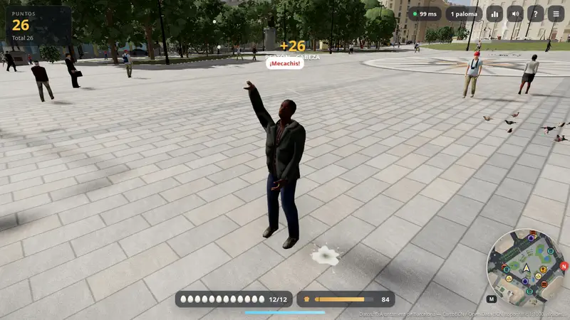 A direct hit on a pedestrian with a splat and points